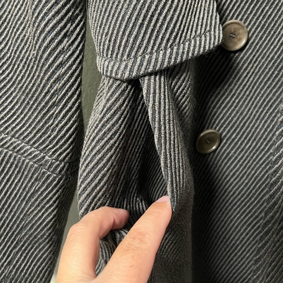 AKRIS Punto Wool Jacket 6 brown Striped Long Sleeve Textured Fabric Pockets - Picture 5 of 10